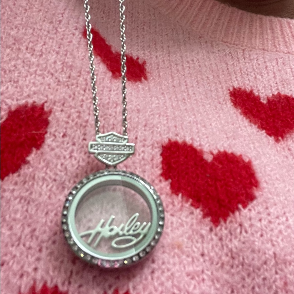 Harley Davidson Silver Pendant Necklace